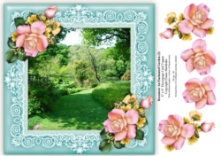 Rosemoor (3) An Enchanted Garden 8 x 8 Decoupage Card Topper
