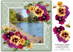 The Mere, Ellesmere, Shropshire 8 x 8 Decoupage Card Topper