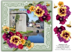 Whittington Castle, Shropshire 8 x 8 Decoupage Card Topper