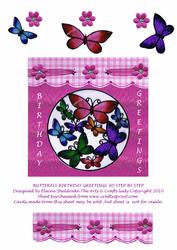 Butterfly & Flowers Birthday Greetings 3D Step by Step Card