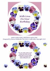 Pansy Fairy Ring Birthday Love for Friends or Family