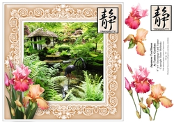 Japanese Gardens Tea House,Tatton Park 8 x 8 Card Topper & Iris Decoupage
