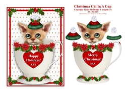 Christmas Cat In A Cup