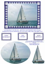Sailing Sail Boat on the Sea Birthday Retirement Bon Voyage