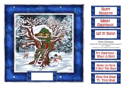 Owls Christmas - Square Card Topper With Assorted Greetings