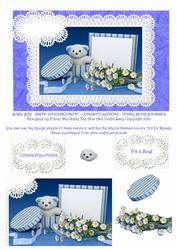 Baby Boy - Birth Announcement Congratulations - Christening
