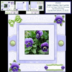 Build A Shabby Chic Decoupage Pansy Card Topper Kit With Assorted Insert Greetings