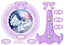 Christmas Holidays, Yule Or Winter Solstice Plate Card, Plate Stand And Assorted Greetings