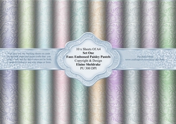 Ten A4 Faux Embossed Paisley Pastel Backing Papers Set One For Card Making, Scrapbook Pages & Papercrafts