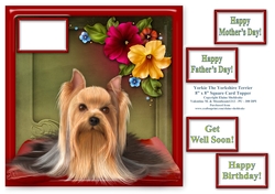 Yorkie The Yorkshire Terrier - Square Card Topper & Assorted Greetings