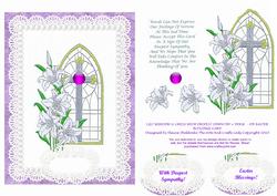Lily Window & Cross + Sympathy Verse Easter Christening Card