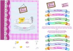 Happy Bathday Birthday Teddy Bear for Female Relatives