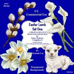 Easter Lamb - Set One - CU Designer Resource For Commercial Use, Personal Use, Card Making, Scrapbooking etc. - Full Size - PNG