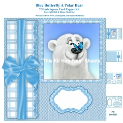 Polar Bear & Butterfly - 7.5 Inch Square Card Kit For Birthdays & Xmas Cards
