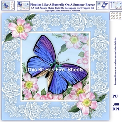 Floating Like A Butterfly On A Summer Breeze - Decoupage Card Kit, Inserts,Gift Tags & Bookmarks