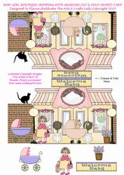 Baby Girl Boutique Shopping with Grandma Shaped Cut & Fold