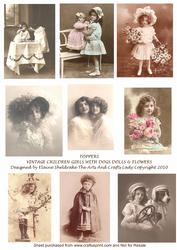 Victorian Photographs Children with Dogs Dolls & Flowers x 9