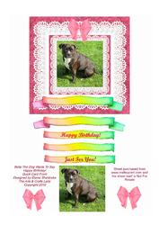 Bella Staffordshire Dog Happy Birthday! Quick Pyramid Card