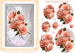 Salmon Pink Roses with Love, Music & Pearls