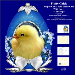 Fluffy Chick Easter Egg  - Cut & Fold Card Kit With Insert And matching Envelope