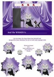 Cats Got Talent the Piano Player Star Pyramid or Quick Card