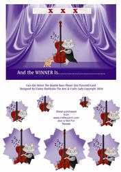 Cats Got Talent the Double Bass Player Star Pyramid Card