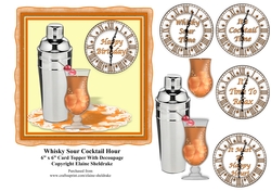 Whisky Sour Cocktail Hour 6 x 6 Topper + Decoupage