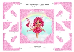 Fairy Rainbow Step By Step Decoupage Lace Corner Stacker Card Topper