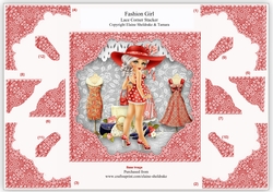 Fashion Girl, Lace Corner Stacker Card Topper