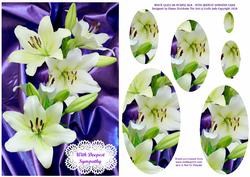 White Lilies on Purple Silk - with Deepest Sympathy Card