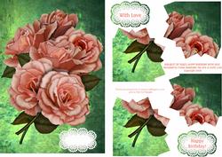 Bouquet of Roses Happy Birthday with Love Corner Stacker