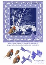 Christmas Robin in Winter Wonderland Decoupage Card
