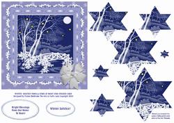 Winter Solstice Moon & Stars Scene Star Stacker Card