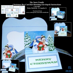 The Snow Family A Box Card Kit With Instructions & Matching Envelope