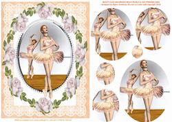 Ballet Class Ballerinas Roses Pearls & Lace Pyramid Card