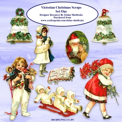 Victorian Children Christmas Scraps Set One For Cardmaking, Scrapbooking & Paper Crafts