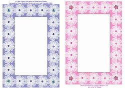 1 x Blue 1 x Pink Lace Flower & White Panel A5 Frames