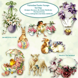 Victorian Easter Scraps Set One For Cardmaking & Scrapbooking PNG 300 DPI PU CU