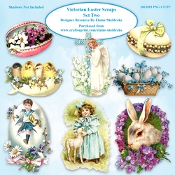 Victorian Easter Scraps Set Two PNG 300 dpi CU
