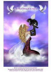 All Cats & Kittens Go to Heaven A4 Sympathy Card Front