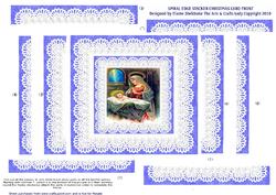 Nativity Scene Square Spiral Edge Stacker Christmas Card