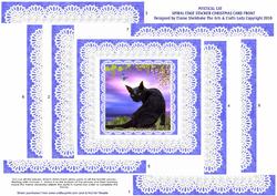 Mystical Cat Square Spiral Edge Stacker Card Front