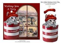 Silver Tabby Christmas Kitten Cat In A Mug