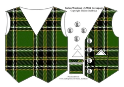 Tartan Waistcoat Or Vest (3) With Decoupage