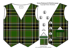 Tartan Waistcoat Or Vest (5) With Decoupage