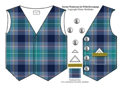 Tartan Waistcoat Or Vest (6) With Decoupage
