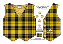Tartan Waistcoat Or Vest (8) With Decoupage