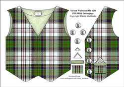 Tartan Waistcoat Or Vest (10) With Decoupage