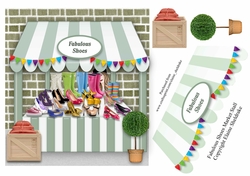 Fabulous Shoes Market Stall Card Topper With Decoupage