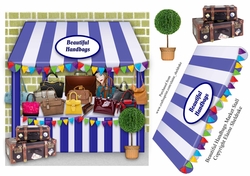 Beautiful Handbags Market Stall Card Topper With Decoupage